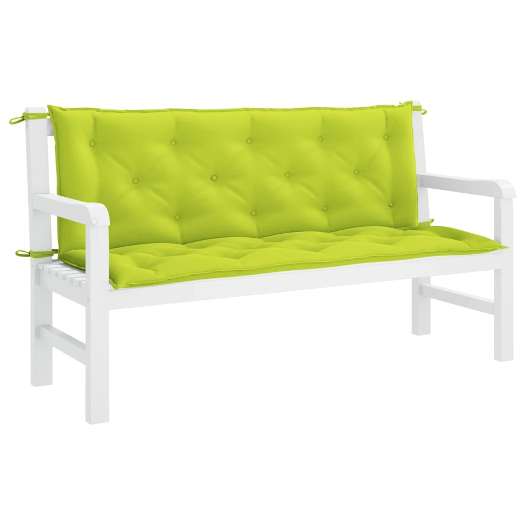 vidaXL Garden Bench Cushions 2pcs Bright Green 59.1"x19.7"x2.8" Oxford Fabric