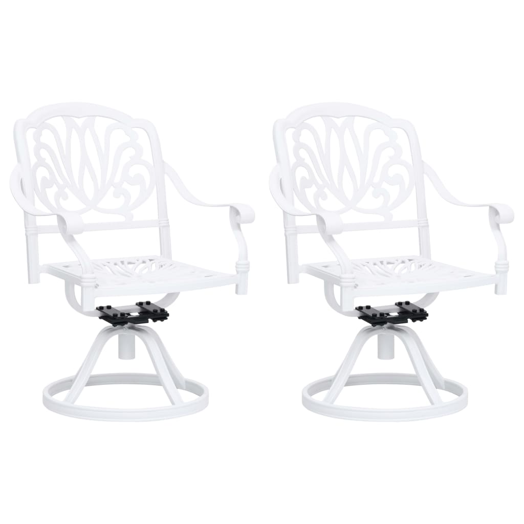 vidaXL 3 Piece Bistro Set Cast Aluminum White