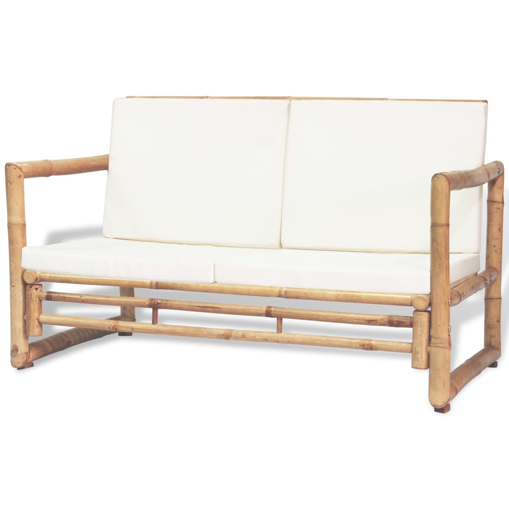 vidaXL 4 Piece Patio Lounge Set with Cushions Bamboo