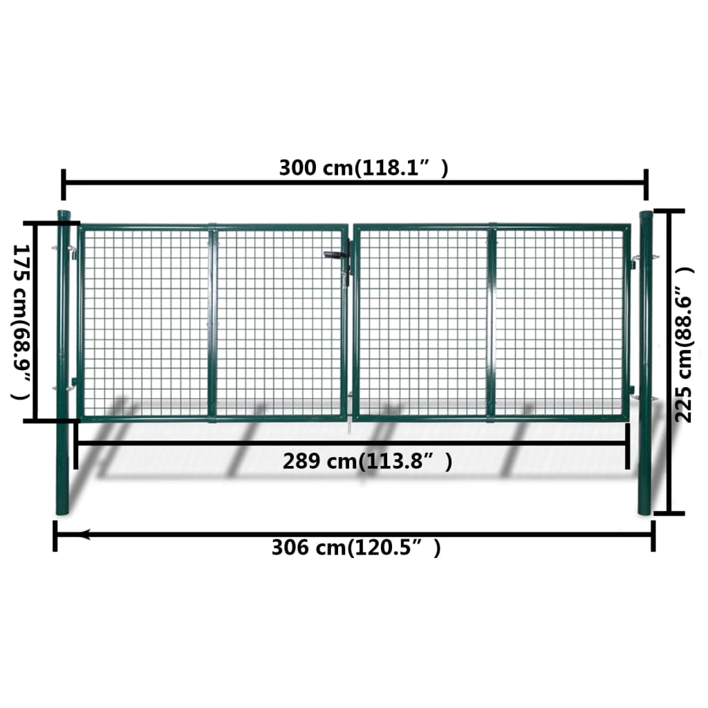 vidaXL Chain Link Fence with Posts Spike Galvanized Steel 4.1ftx49.2ft