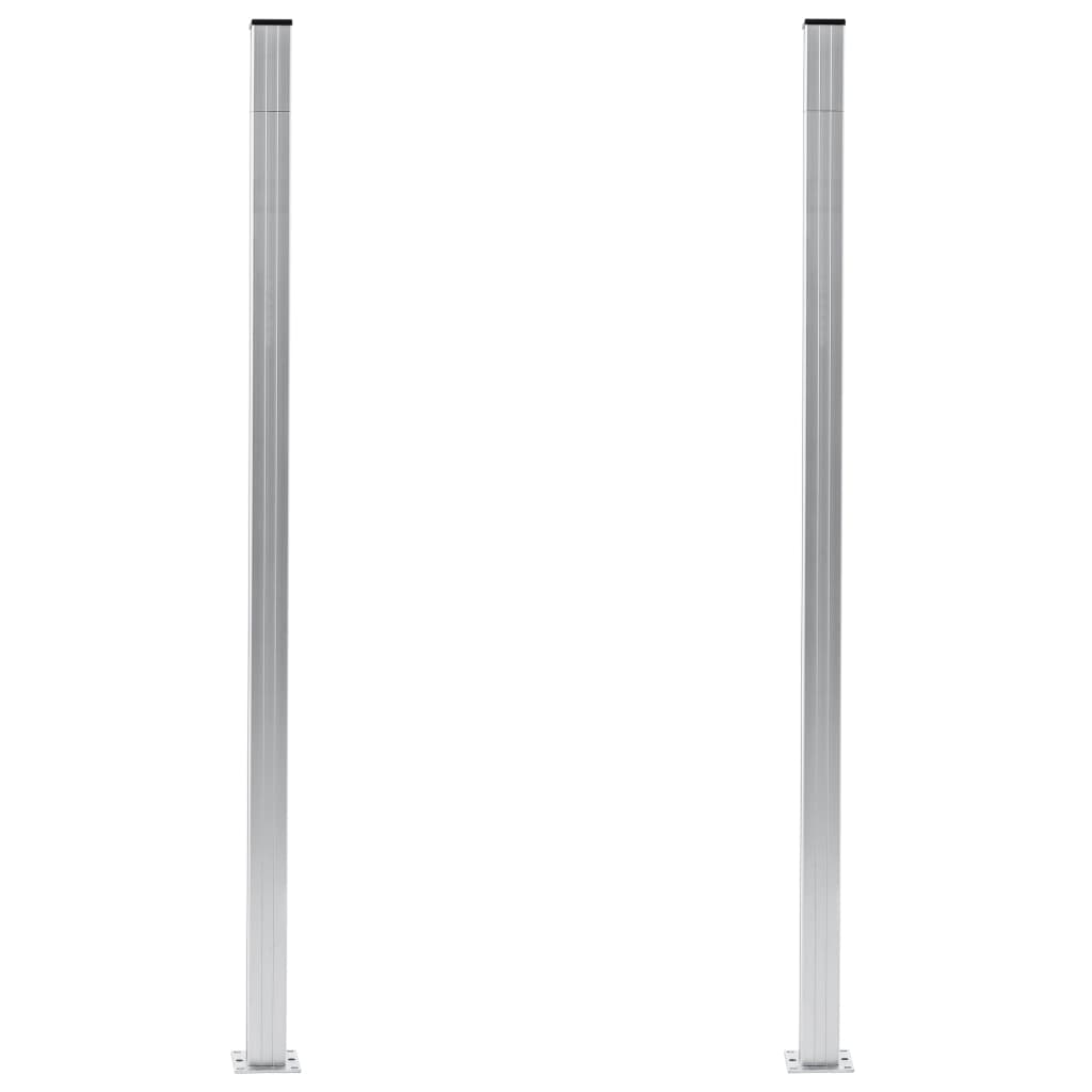 vidaXL Fence Posts 2 pcs Aluminum 72.8"