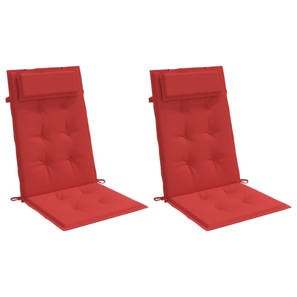 vidaXL Highback Chair Cushions 2 pcs Red Oxford Fabric