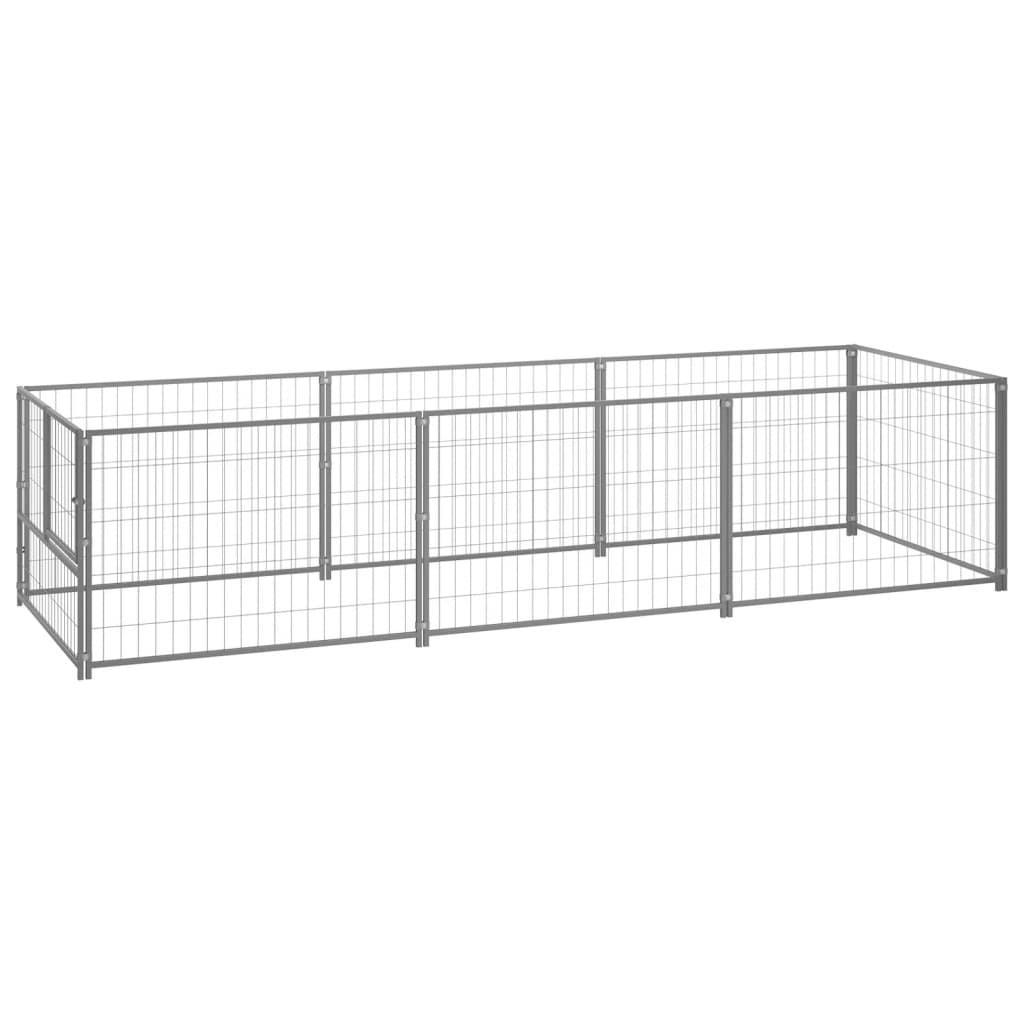 vidaXL Dog Kennel Silver 32.3 ft² Steel