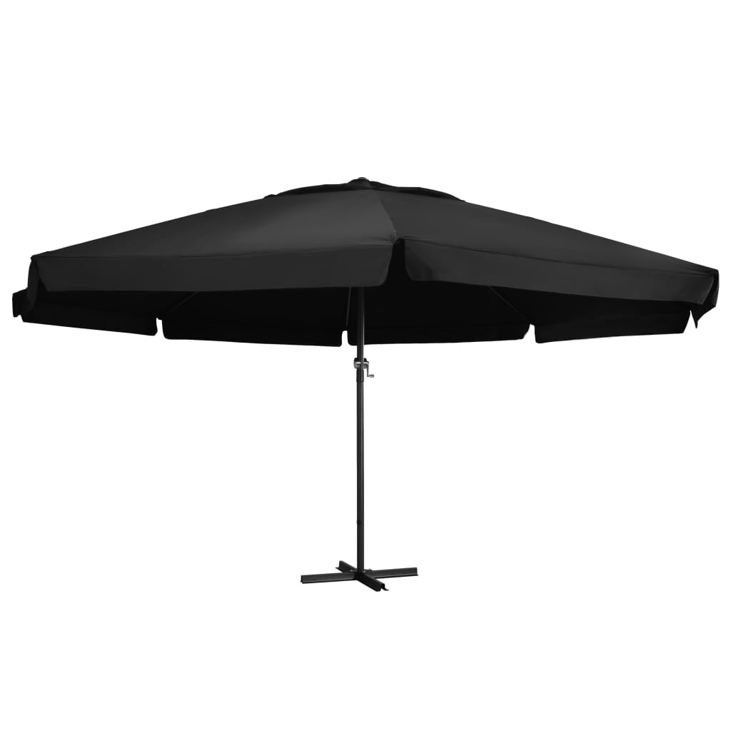 vidaXL Garden Parasol with Aluminum Pole 196.9" Black