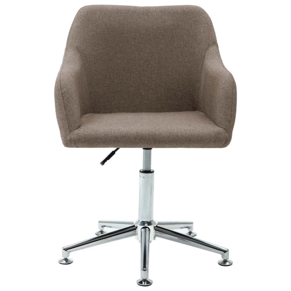 vidaXL Swivel Dining Chair Taupe Fabric