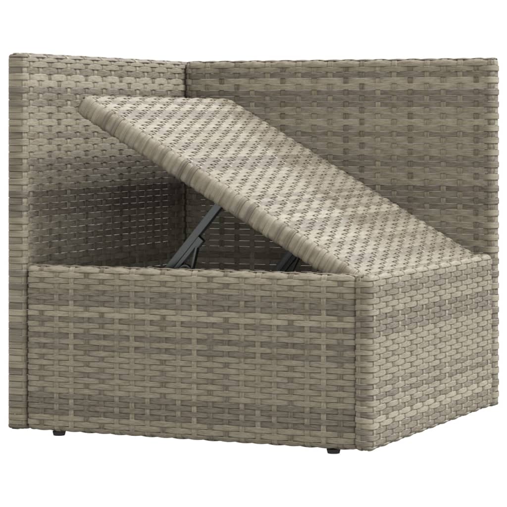 vidaXL 9 Piece Patio Lounge Set with Cushions Gray Poly Rattan