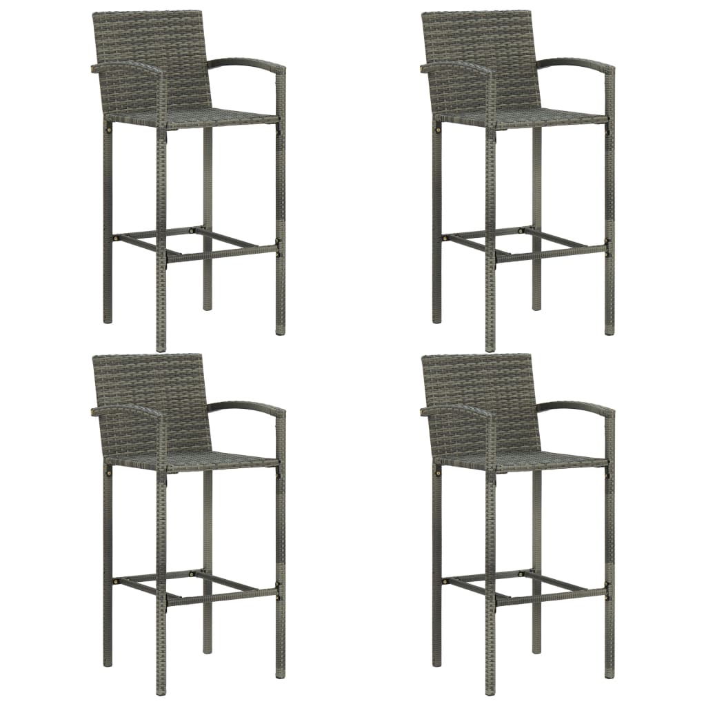 vidaXL 5 Piece Patio Bar Set Gray