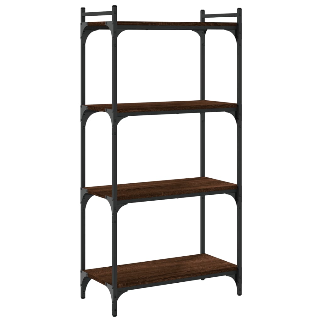 vidaXL Bookcase 4-Tier Brown Oak 23.6"x11.8"x47.2" Engineered Wood