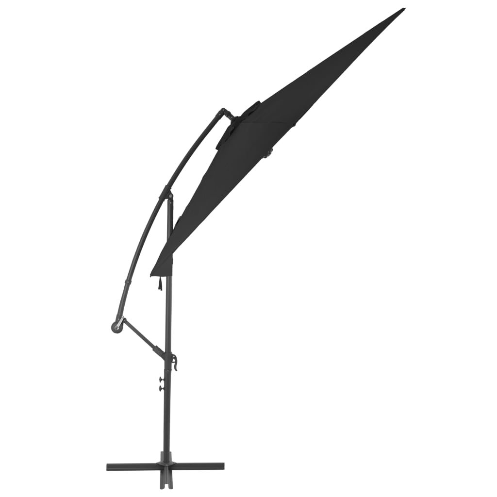 vidaXL Cantilever Garden Parasol with Aluminum Pole 118.1" Black