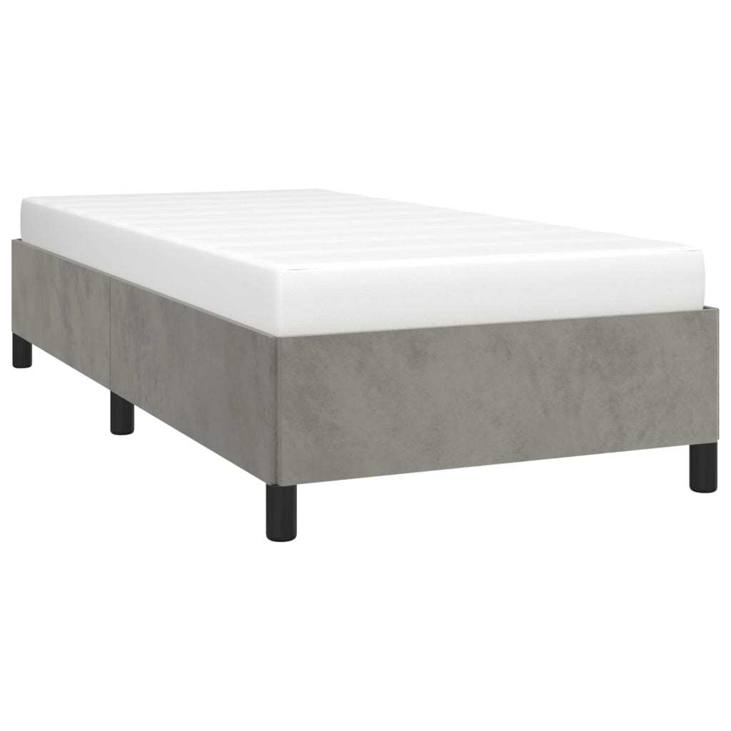 vidaXL Bed Frame Light Gray 39.4"x79.9" Twin XL Velvet