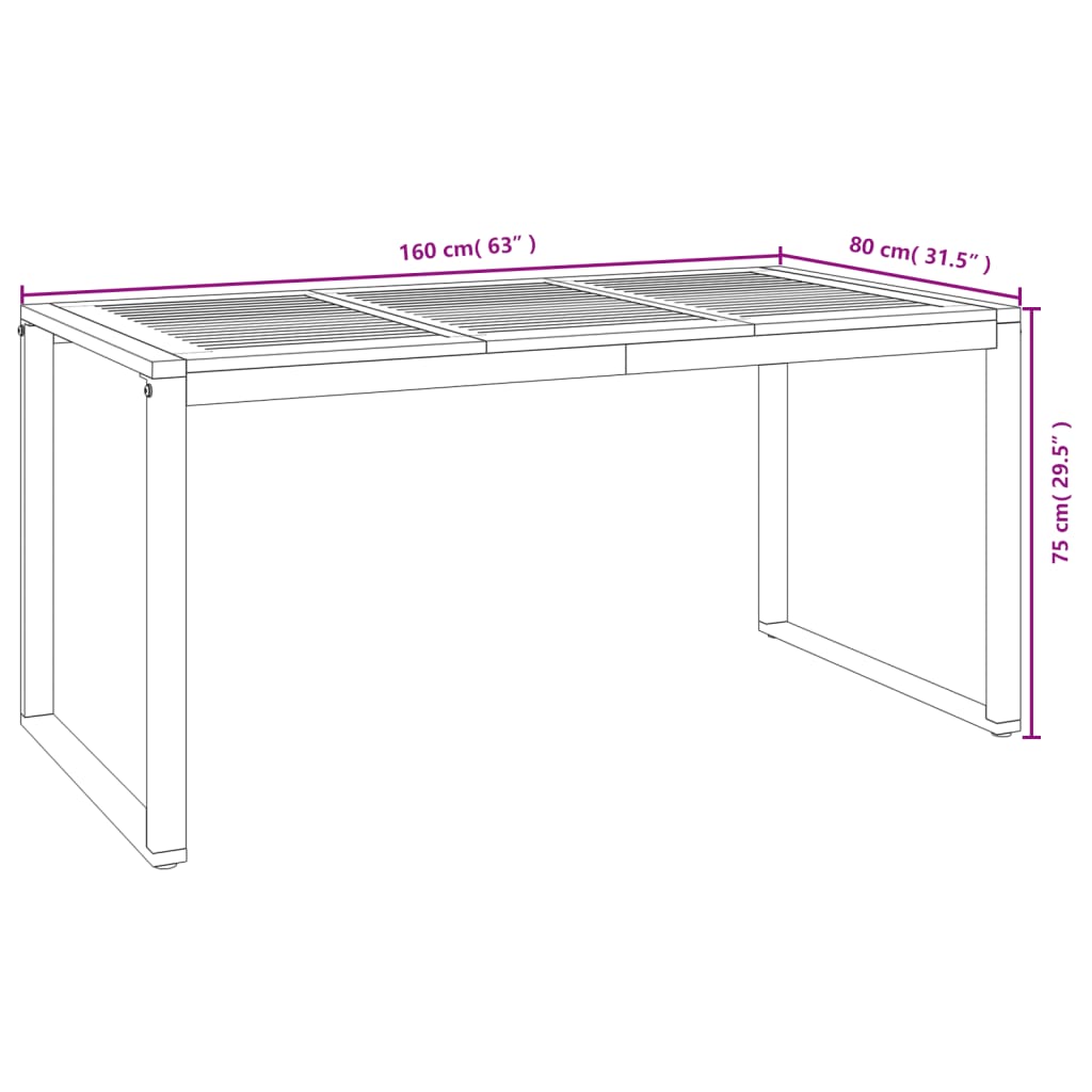 vidaXL 5 Piece Patio Dining Set Solid Wood Acacia and Metal