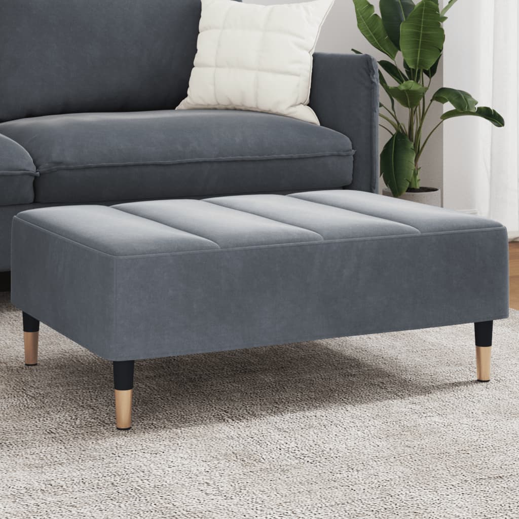 vidaXL Footstool Dark Gray 30.3"x21.7"x12.2" Velvet