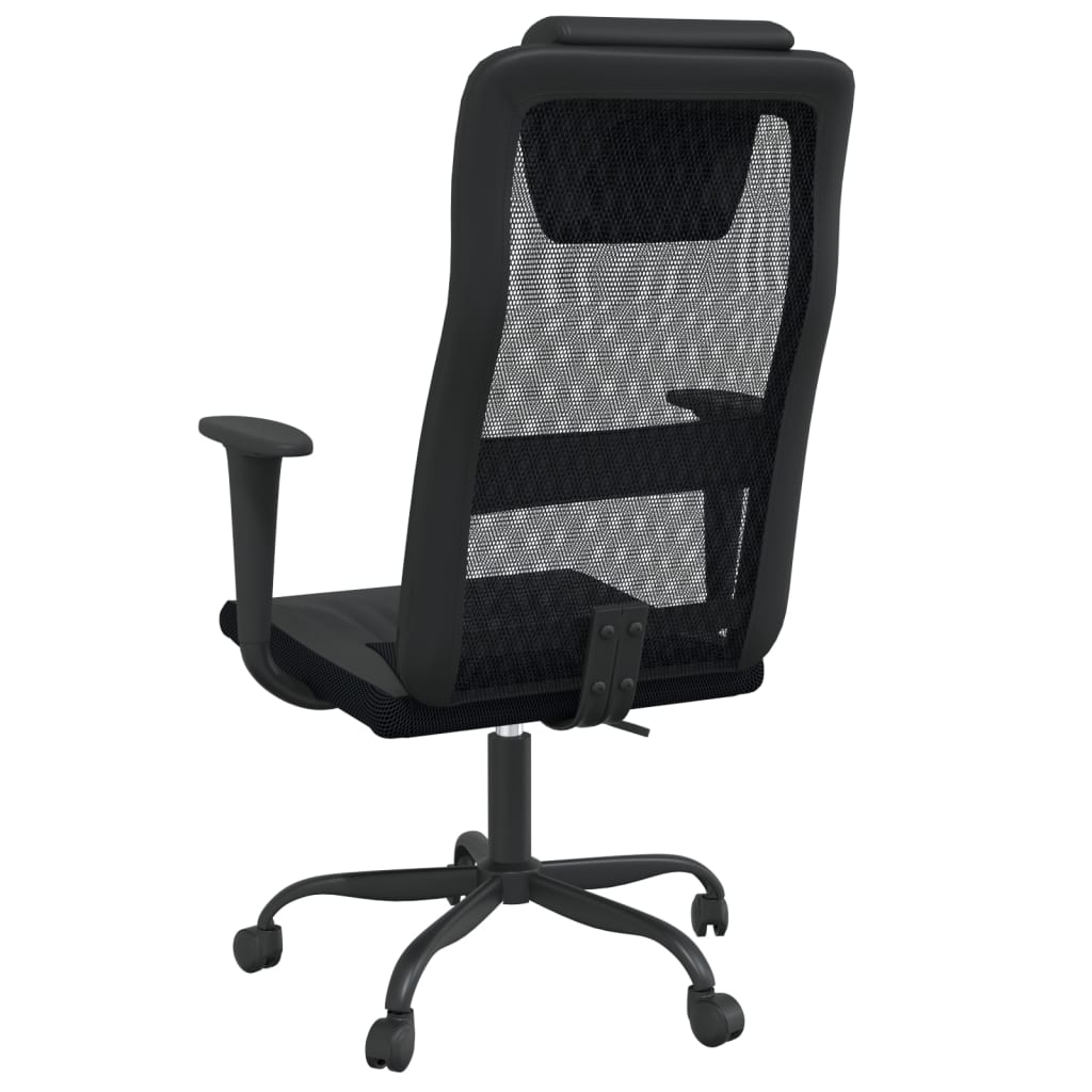 vidaXL Office Chair Black Mesh Fabric and Faux Leather