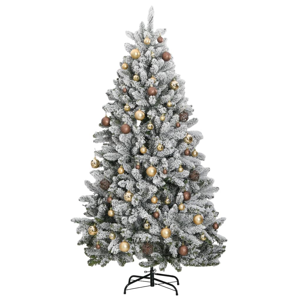 vidaXL Artificial Hinged Christmas Tree 300 LEDs & Ball Set 82.7"