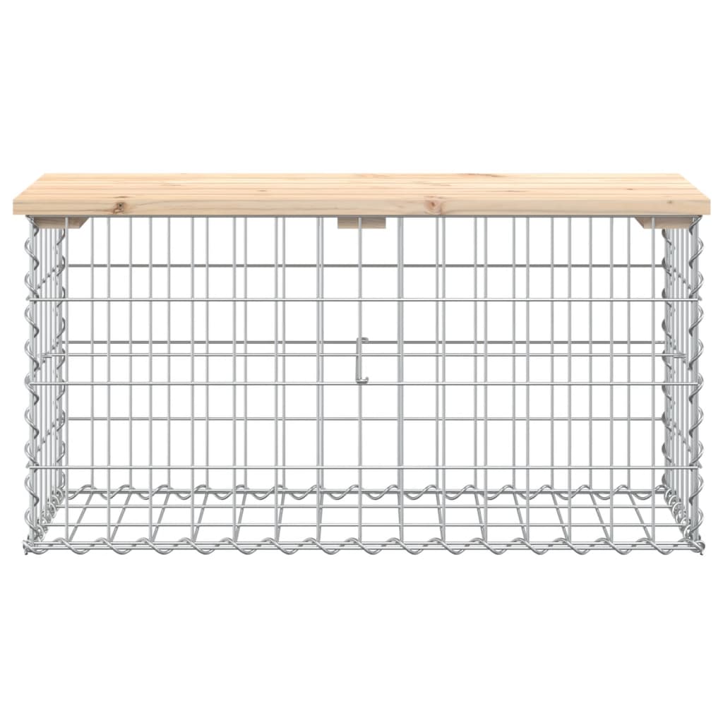 vidaXL Patio Bench Gabion Design 32.7"x12.4"x16.5" Solid Wood Pine