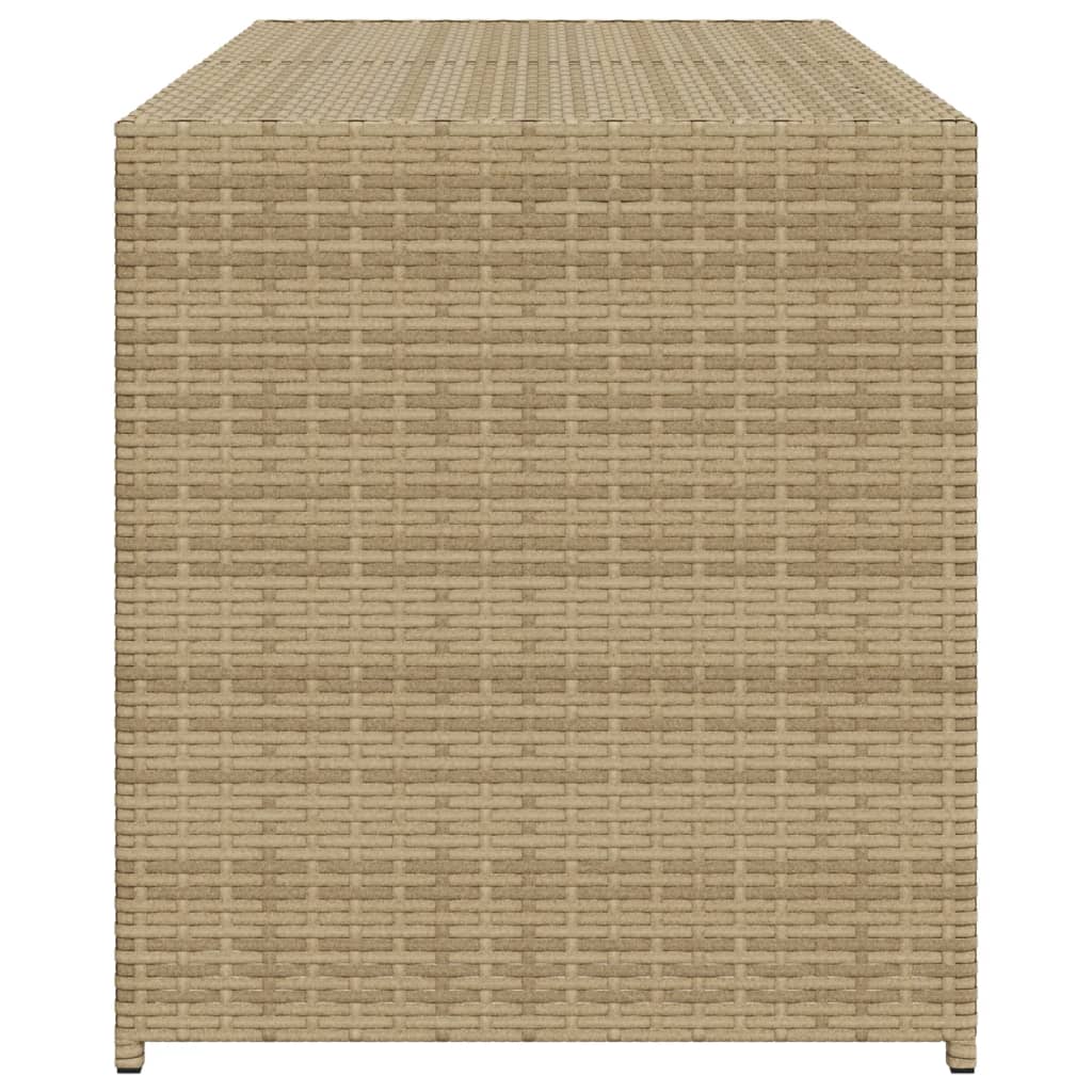 vidaXL Garden Storage Box Mix Beige 74.8 Gal Poly Rattan