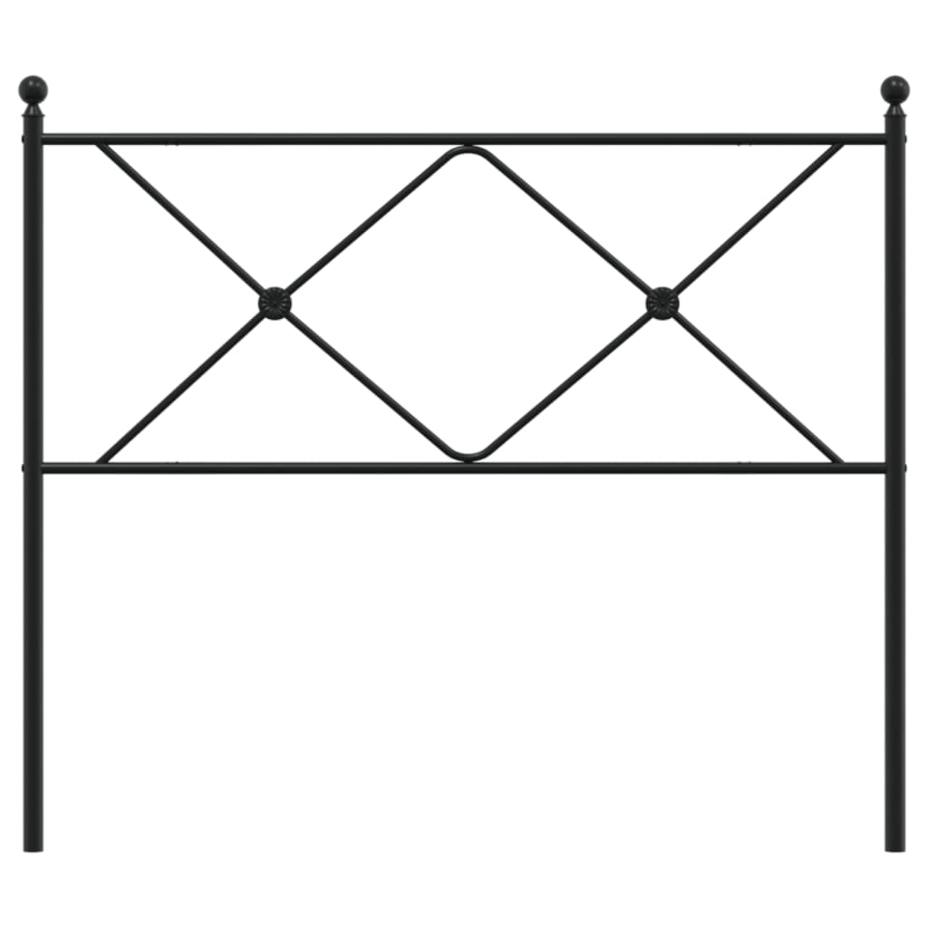 vidaXL Metal Headboard Black 39.4"