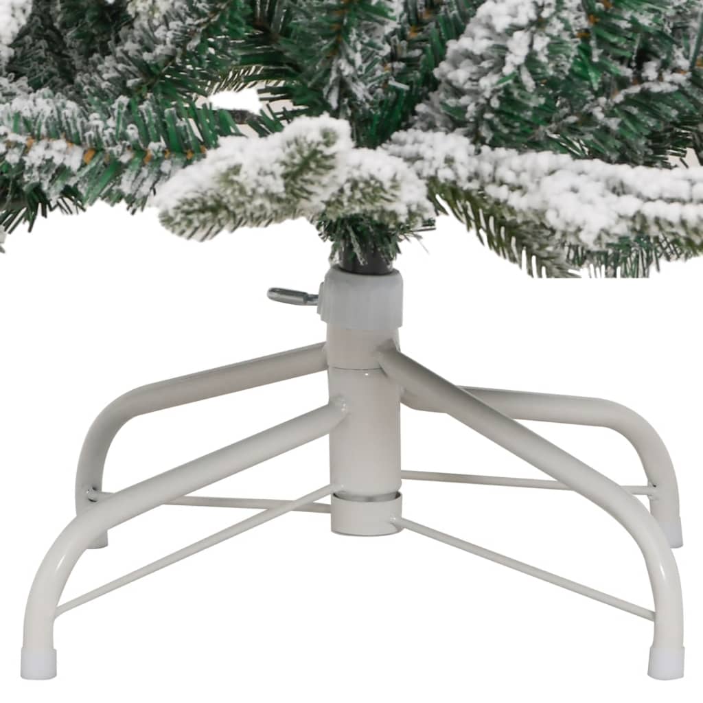 vidaXL Artificial Hinged Christmas Tree with Flocked Snow 59.1"