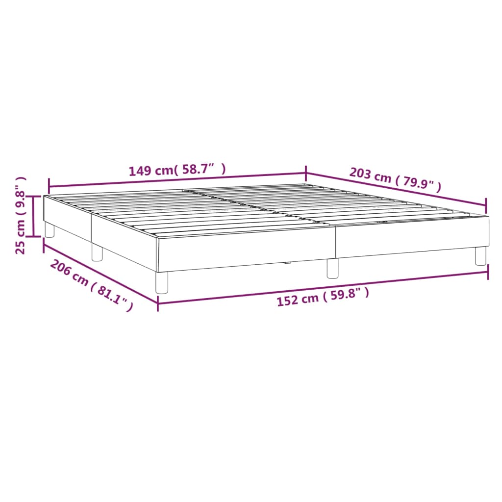 vidaXL Bed Frame Light Gray 59.8"x79.9" Queen Velvet