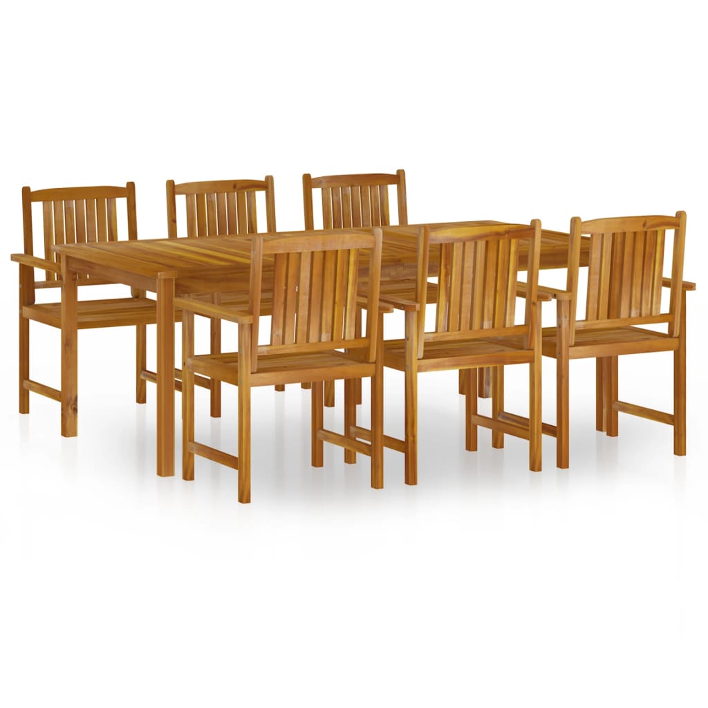 vidaXL 7 Piece Patio Dining Set Solid Wood Acacia