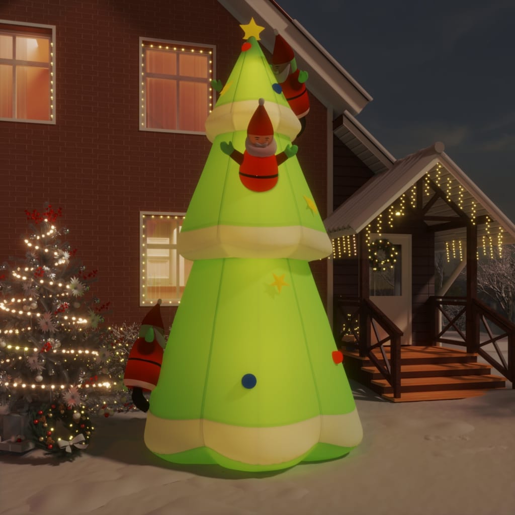 vidaXL Inflatable Christmas Tree with LEDs 196.9"