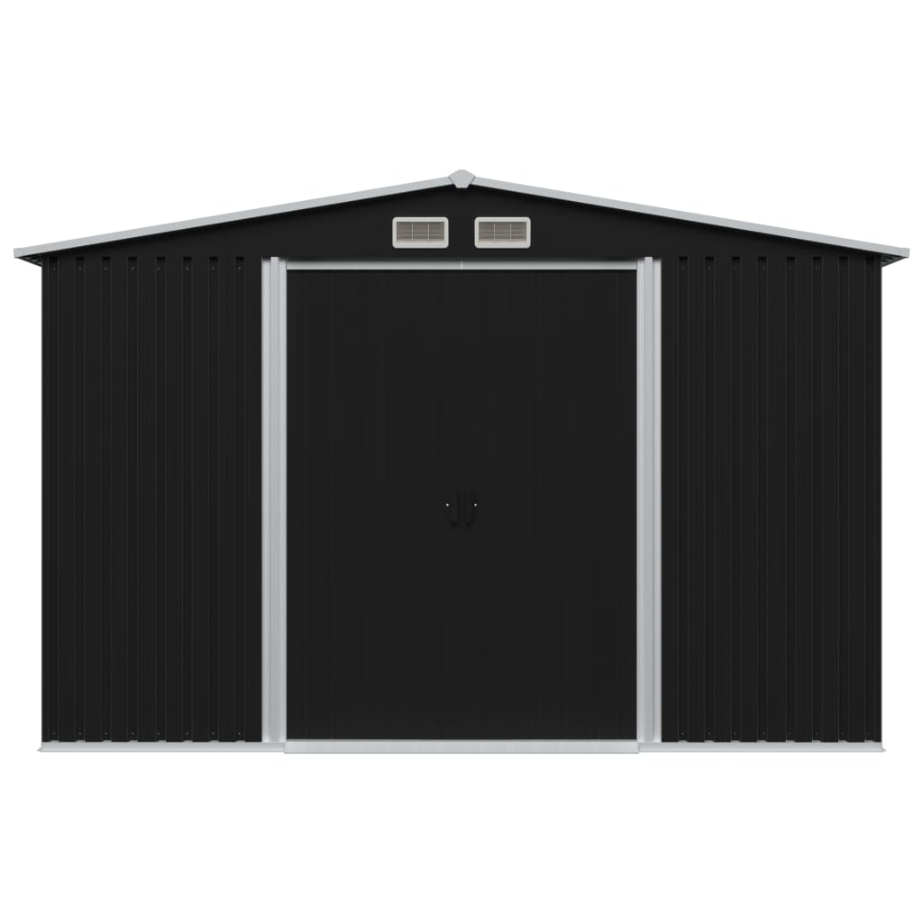 vidaXL Garden Storage Shed Anthracite Steel 101.2"x80.7"x70.1"