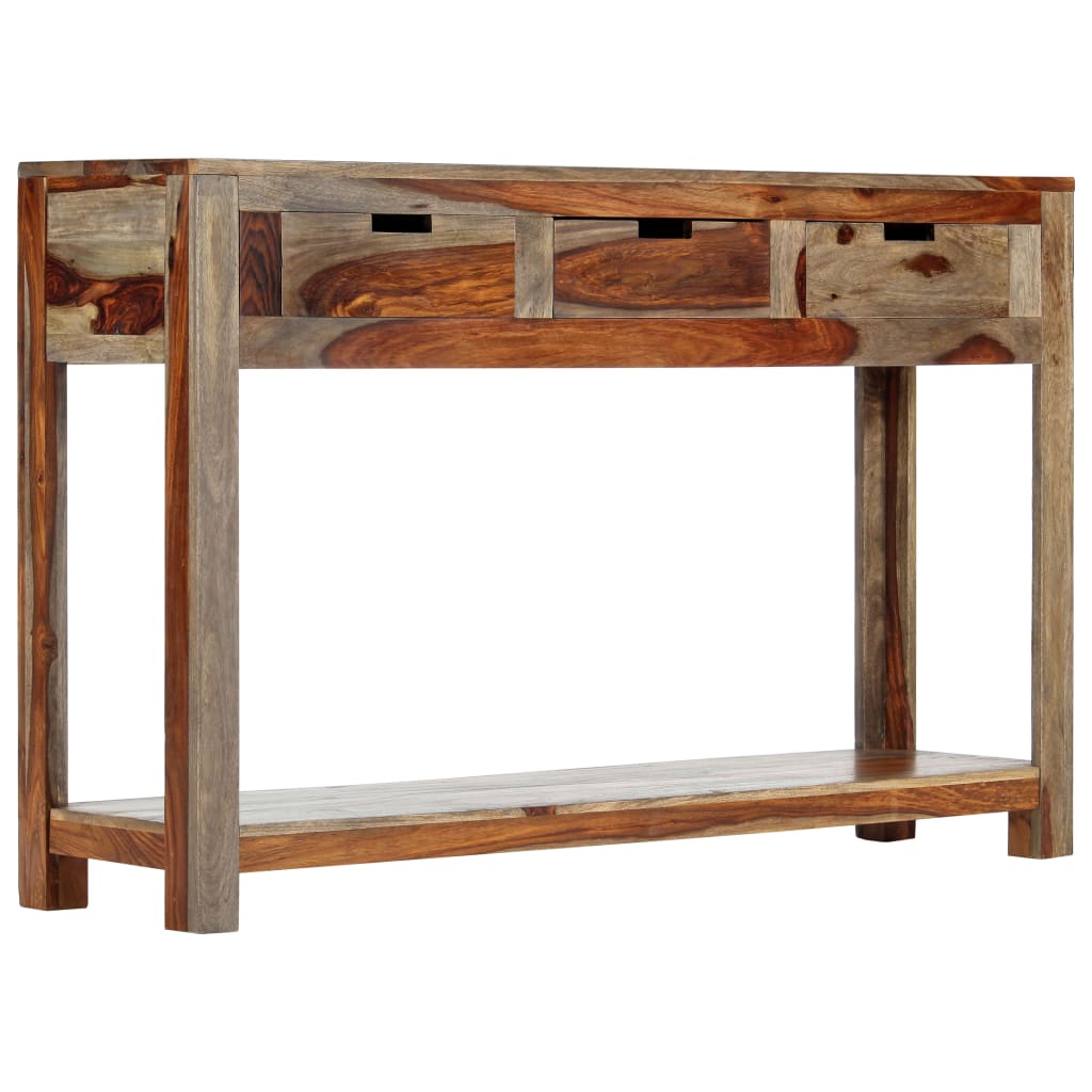 vidaXL Console Table with 3 Drawers 47.2"x11.8"x29.5" Solid Sheesham Wood