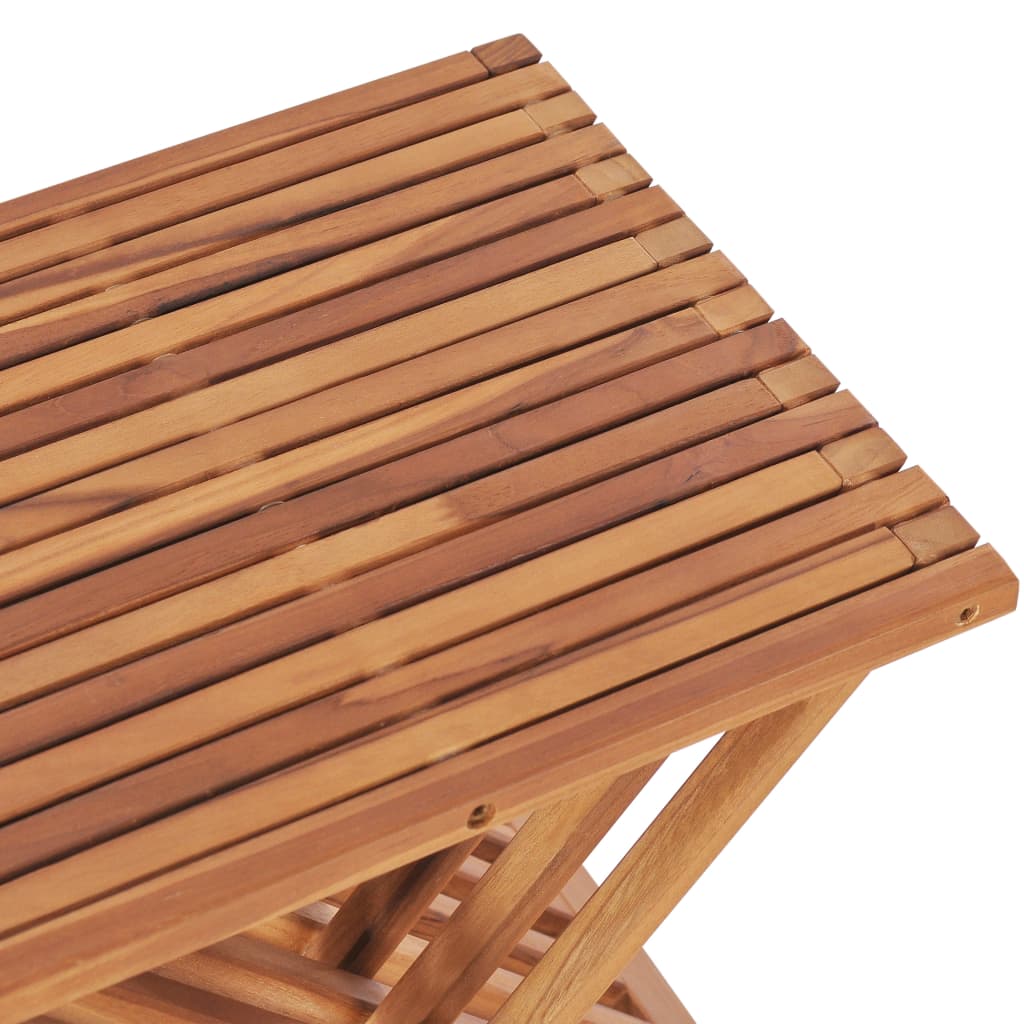 vidaXL Folding Stool 15.7"x12.6"x17.7" Solid Teak Wood