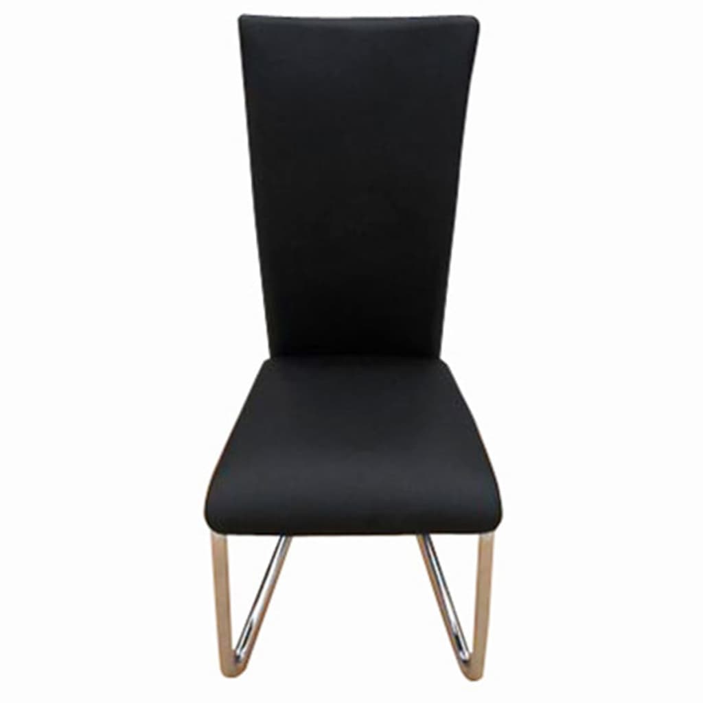 vidaXL Dining Chairs 2 pcs Black Faux Leather