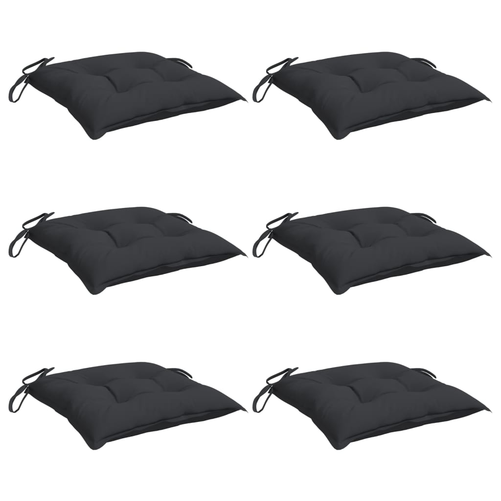 vidaXL Chair Cushions 6 pcs Black 19.7"x19.7"x2.8" Oxford Fabric