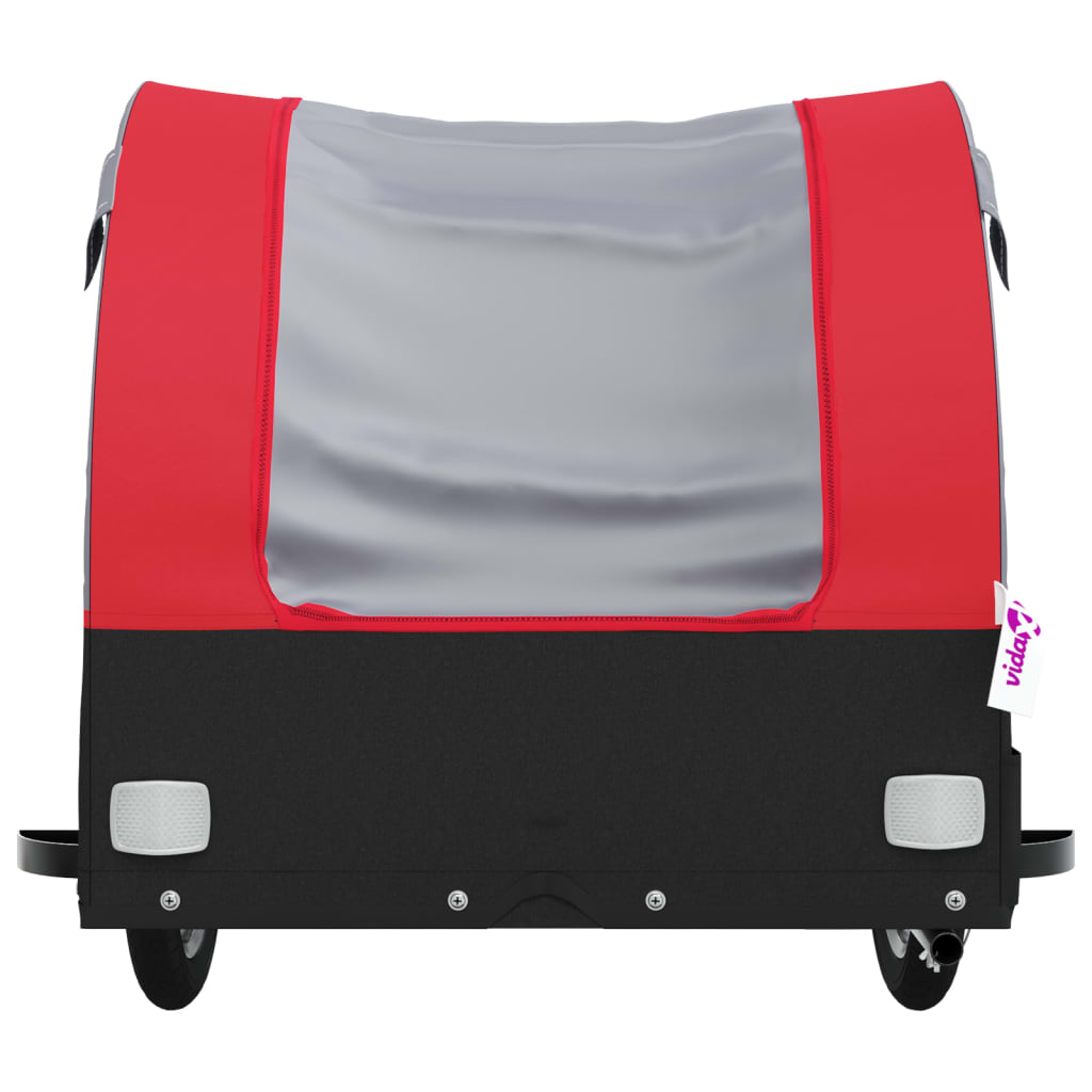 vidaXL Bike Trailer Black and Red 99.2 lb Iron