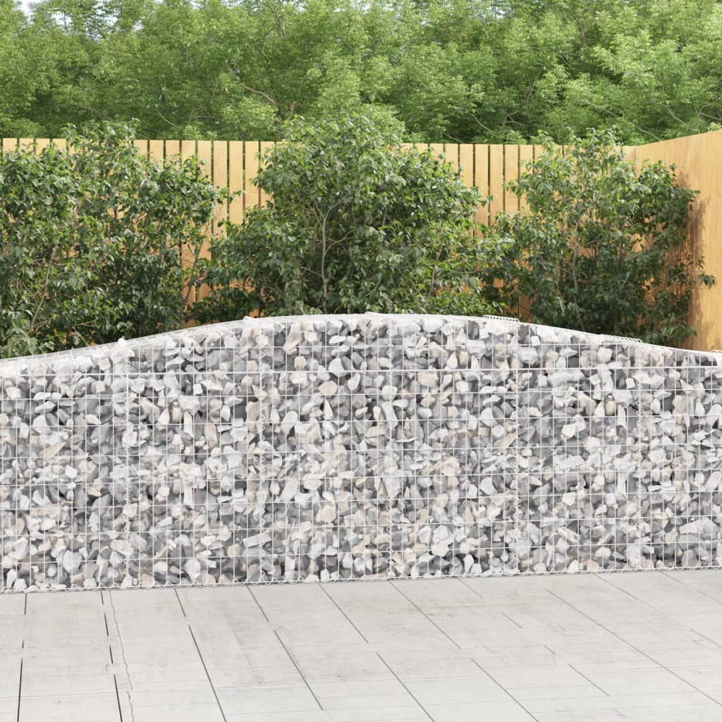 vidaXL Arched Gabion Baskets 6 pcs 157.5"x19.7"x31.5"/39.4" Galvanized Iron