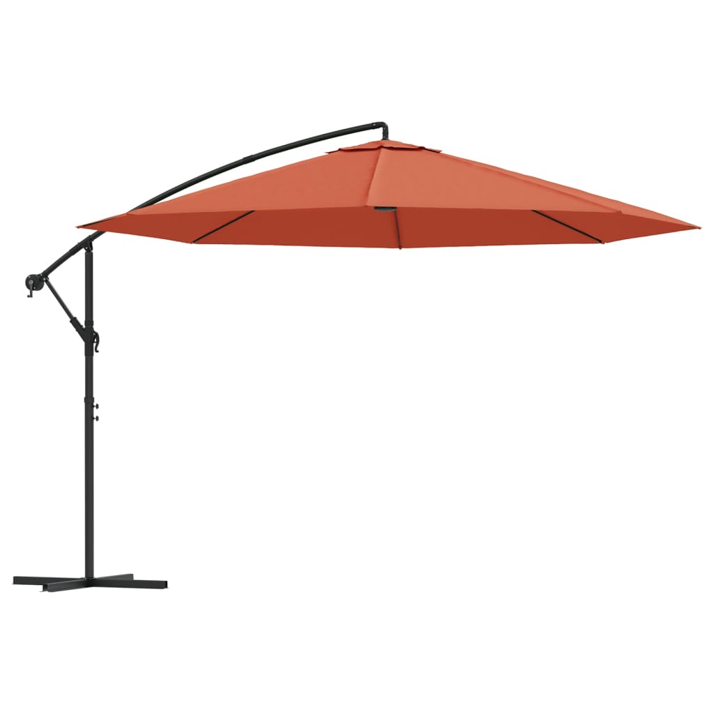 vidaXL Cantilever Garden Parasol with Aluminum Pole 137.8" Terracotta