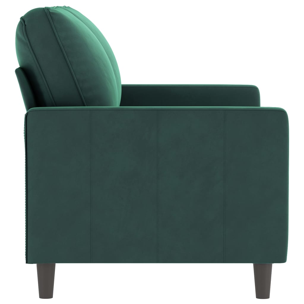 vidaXL 2-Seater Sofa Dark Green 47.2" Velvet