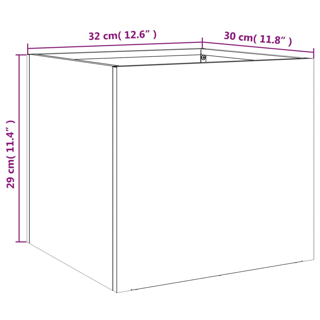 vidaXL Planters 2 pcs Anthracite 12.6"x11.8"x11.4" Cold-rolled Steel