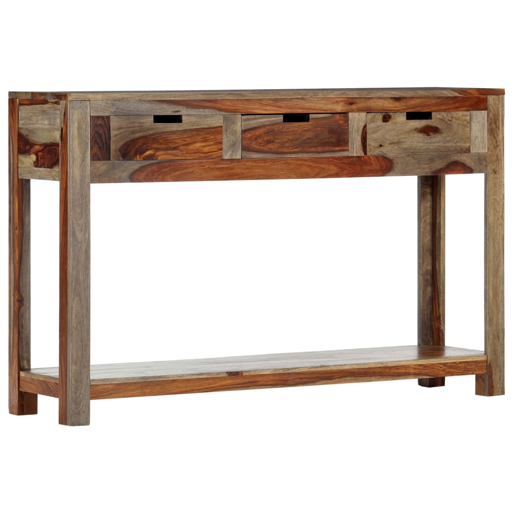 vidaXL Console Table with 3 Drawers 47.2"x11.8"x29.5" Solid Sheesham Wood