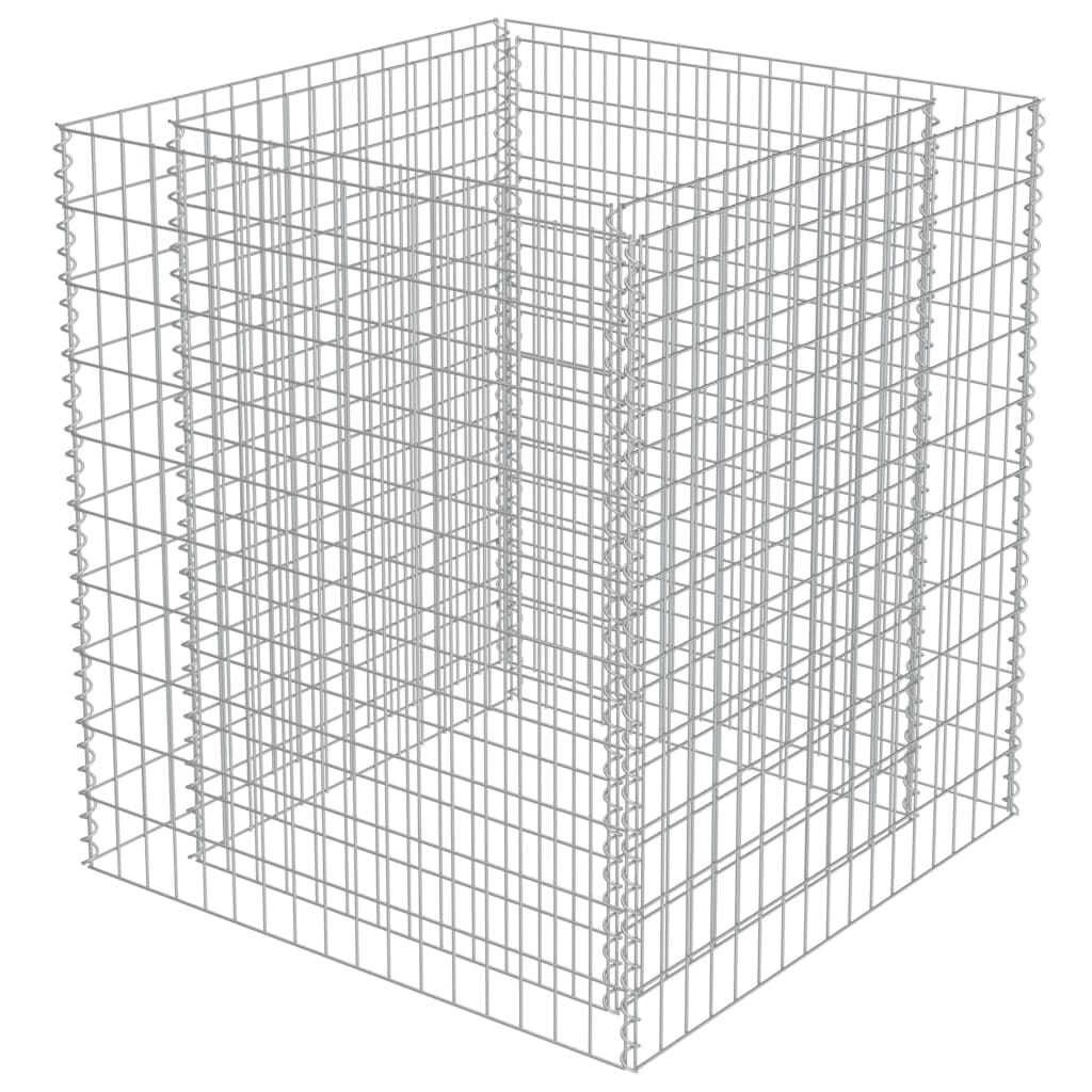 vidaXL Gabion Raised Bed Galvanized Steel 35.4"x35.4"x39.4"