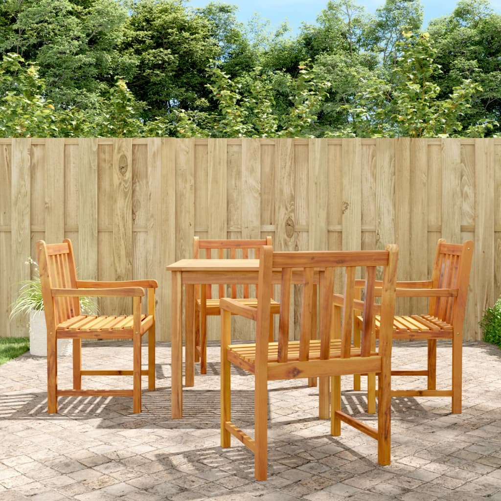 vidaXL 5 Piece Patio Dining Set Solid Wood Acacia