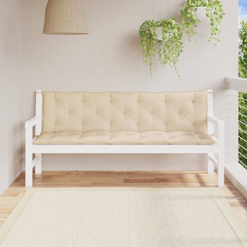 vidaXL Garden Bench Cushion Beige 70.9"x(19.7"+19.7")x2.8" Oxford Fabric