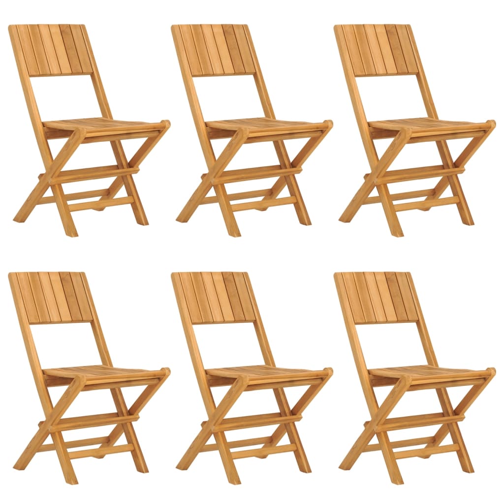 vidaXL Folding Patio Chairs 6 pcs 18.5"x24"x35.4" Solid Wood Teak