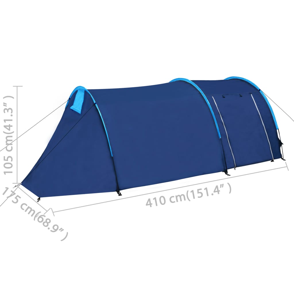 vidaXL Camping Tent 4 Persons Navy Blue/Light Blue