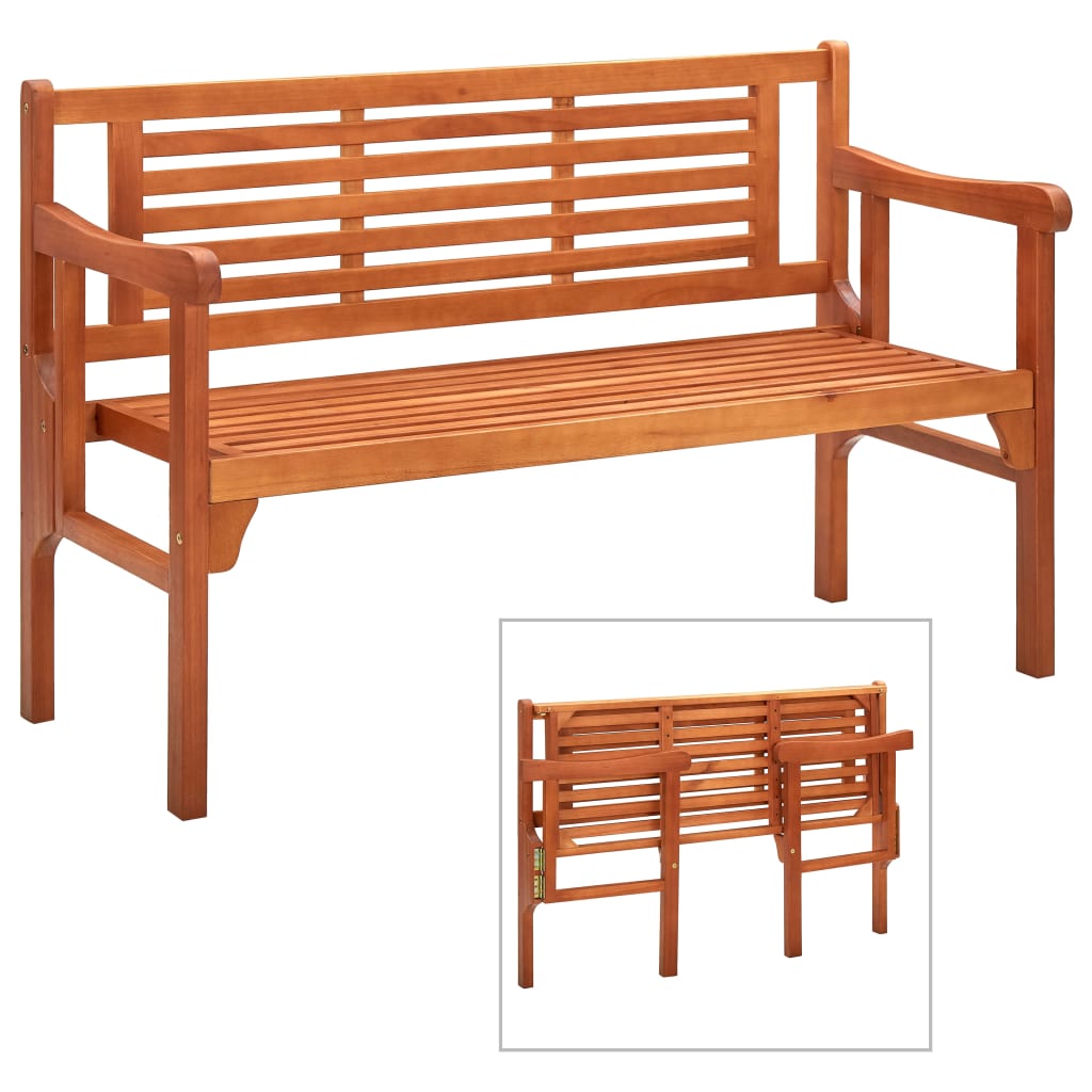 vidaXL Foldable Patio Bench 47.2" Solid Eucalyptus Wood