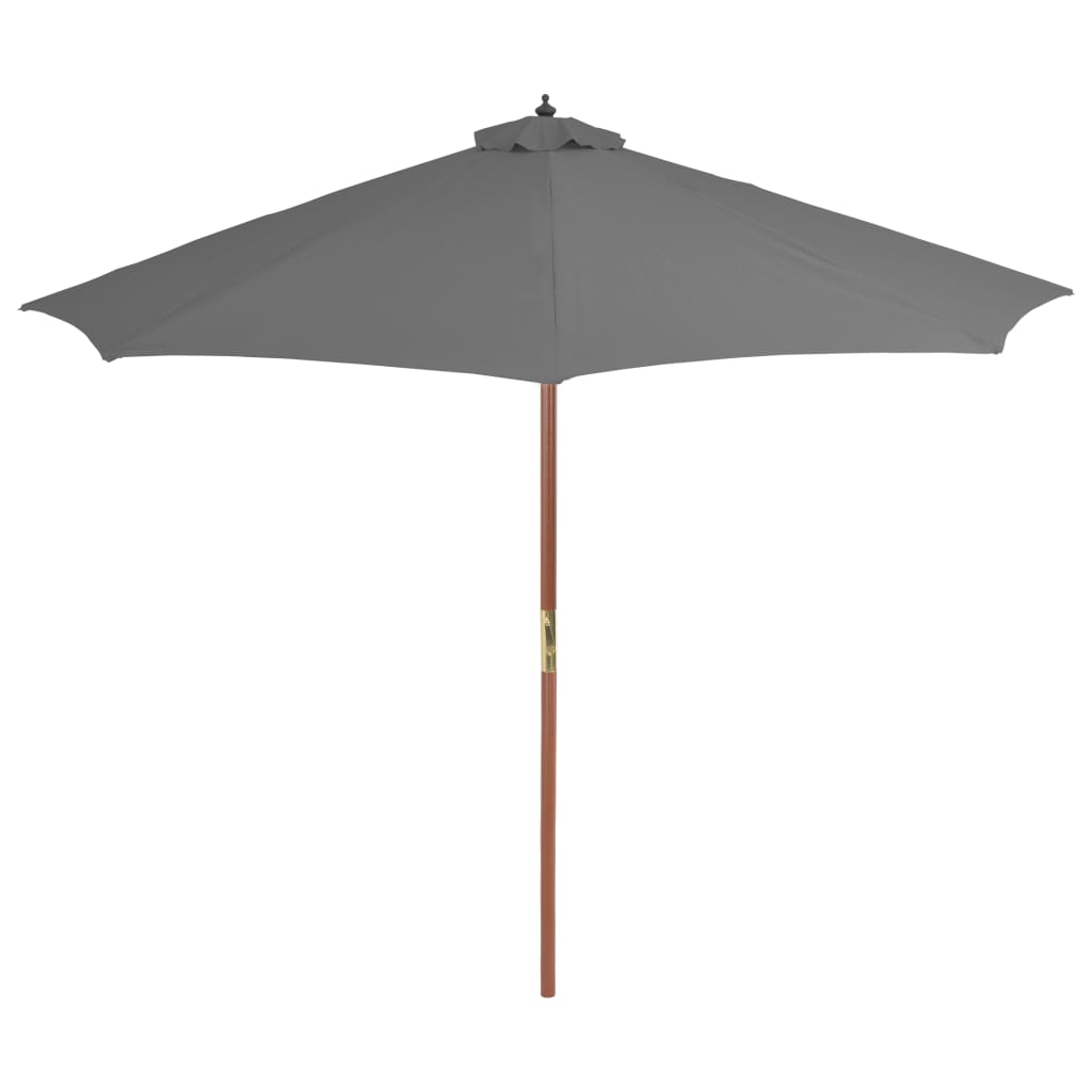 vidaXL Garden Parasol with Wooden Pole 118.2" Anthracite