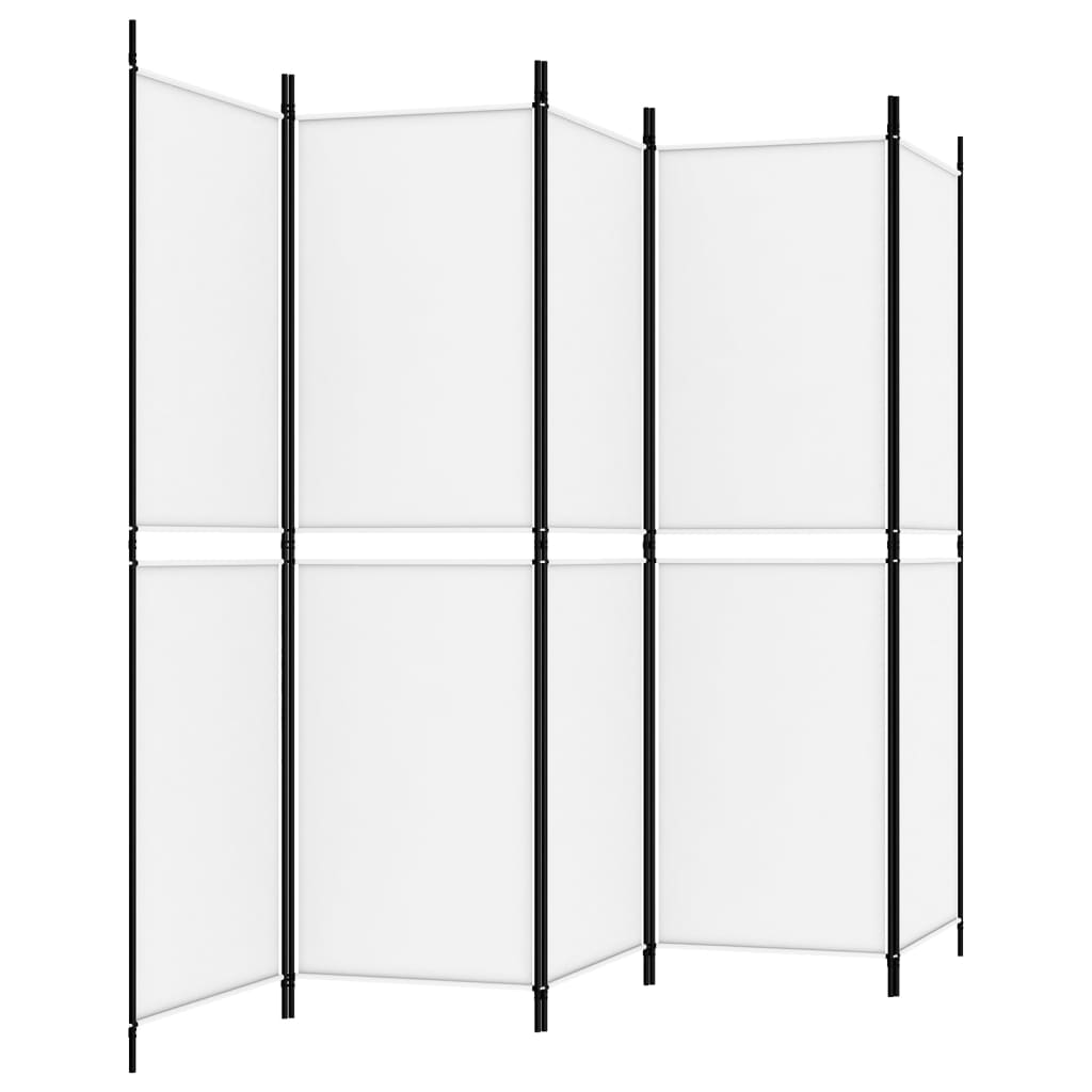 vidaXL 5-Panel Room Divider White 98.4"x70.9" Fabric