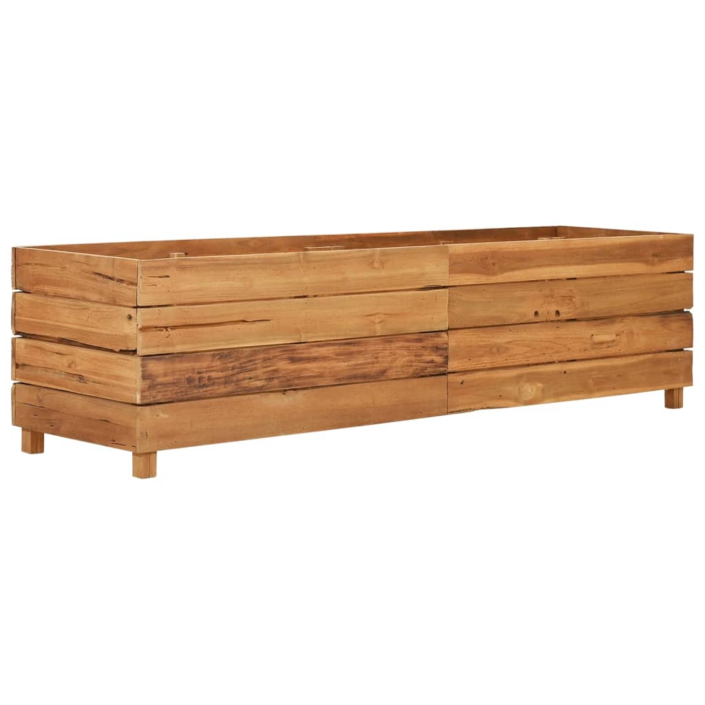 vidaXL Raised Bed 59.1"x15.7"x15" Recycled Teak Wood and Steel