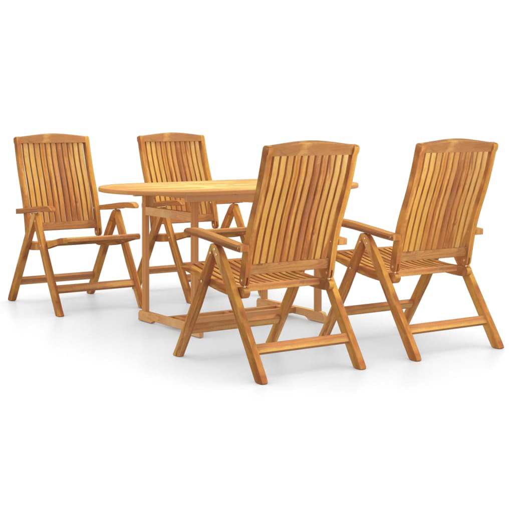 vidaXL 5 Piece Patio Dining Set Solid Wood Teak