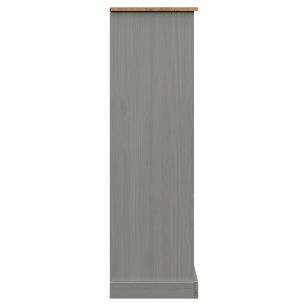 vidaXL Bookcase VIGO Gray 35.4"x13.8"x45.1" Solid Wood Pine