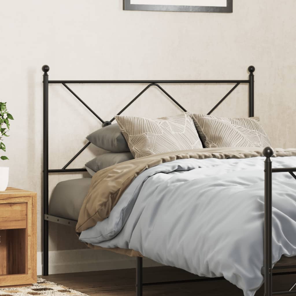 vidaXL Metal Headboard Black 39.4"