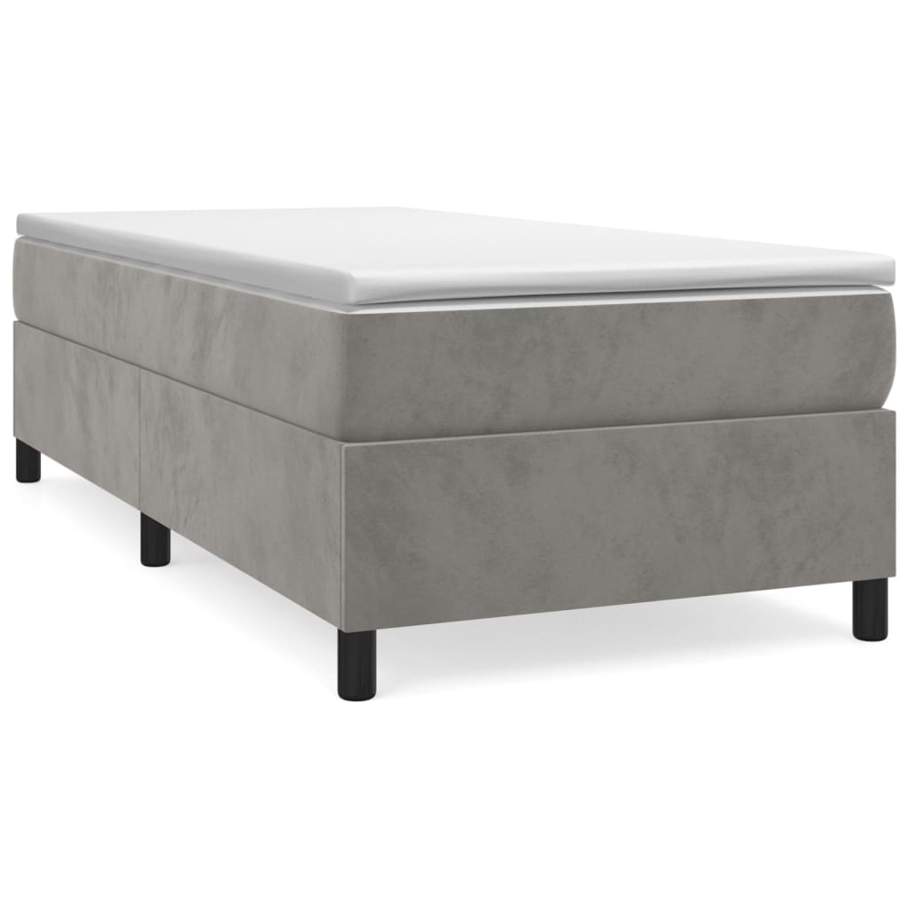 vidaXL Bed Frame Light Gray 39.4"x79.9" Twin XL Velvet