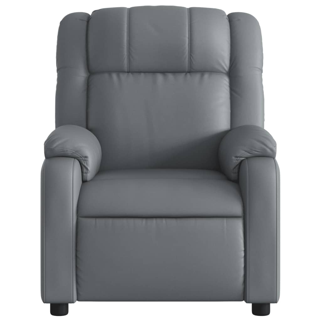 vidaXL Electric Massage Recliner Chair Gray Faux Leather